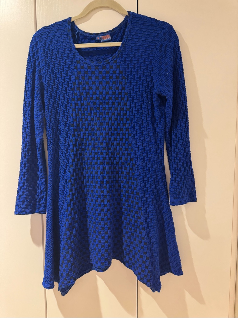 Tianello Vibrant Blue Textured Knit Tunic